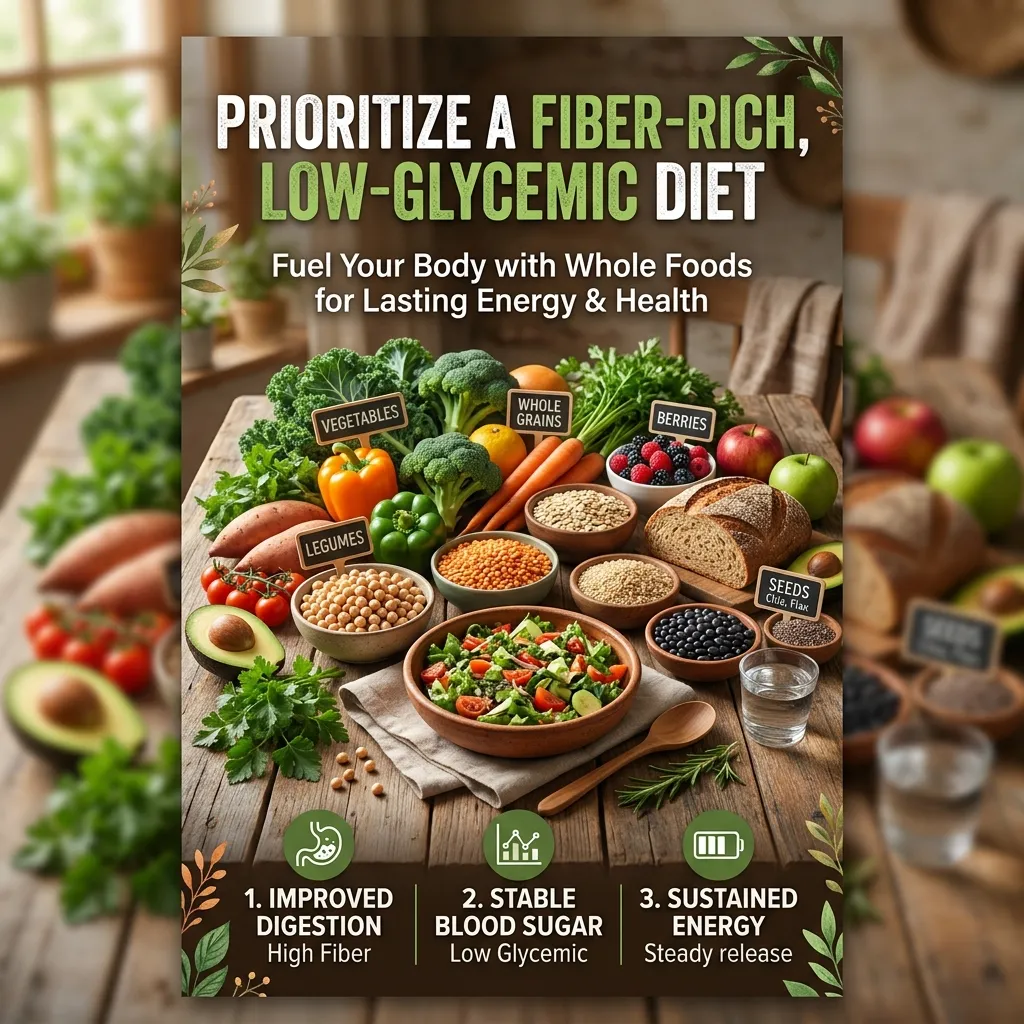 Prioritize a Fiber-Rich, Low-Glycemic Diet